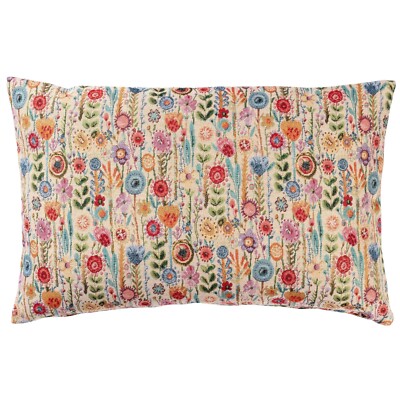 Secret Garden Wandteppich XL rechteckiges Kissen. Mehrfarbiges Blumenmuster. 23x15''