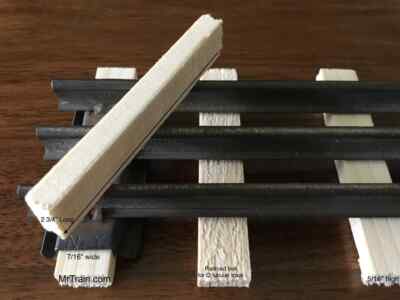 MODEL RAILROAD TIES FOR LIONEL O GAUGE/SCALE TUBULAR TRAIN TRACK | 100 pieces