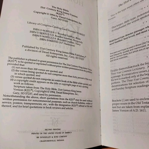 VTG Bible: 21st Century King James Version (Bonded Leather, 1994, 2nd Printing) - Imagen 5 de 6