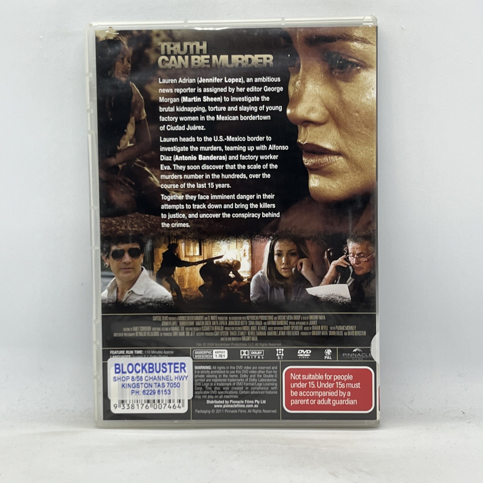 Bordertown Jennifer Lopez JLO Antonio Banderas DVD Movie Film Free Post