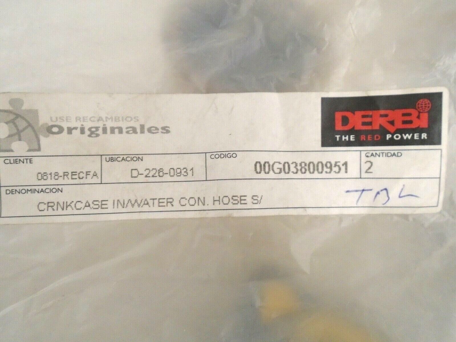 Derbi GP1 50cc 20022003 Lower Radiator Water Coolant Hose New OE