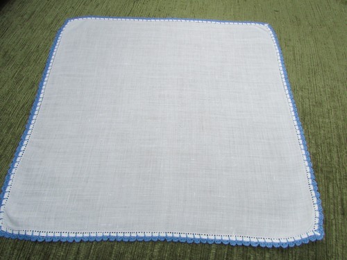 Antique Vintage Handkerchief Wedding Bridal Bride Lace Something Old & Blue R32 - 第 2/7 張圖片
