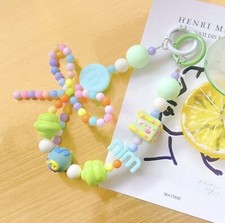 Phone Charm Keychain Fun Candy Pastel Colored Beaded Charm Green Theme Cute