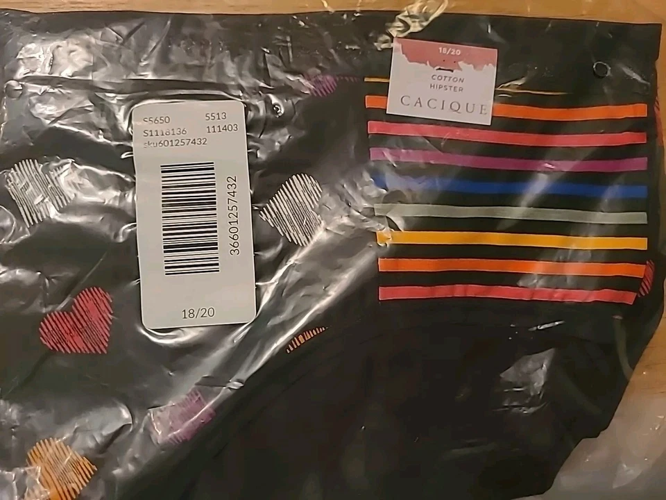 Lane Bryant Cacique Algodón Hipster Panty Orgullo Conjunto Negro + Gris AGOTADO 18/20 NUEVO Foto 2 de 4