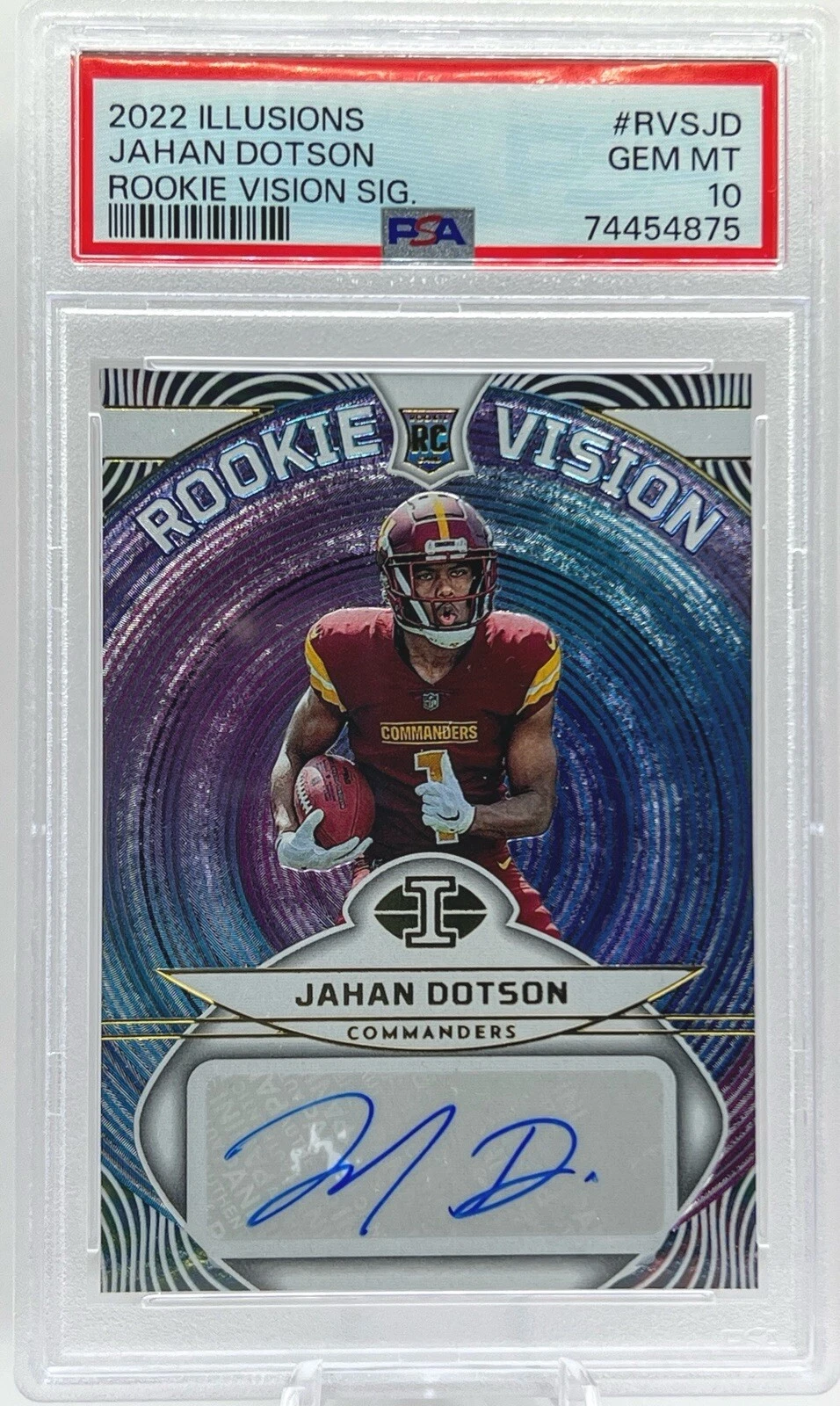Jahan Dotson Panini Illusions Rookie Vision Signatures #RVSJD Base