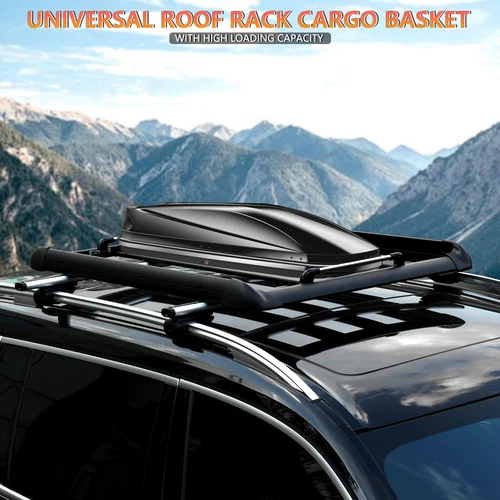 50''Roof Rack Cargo Basket Rooftop Carrier Universal Car Luggage Holder