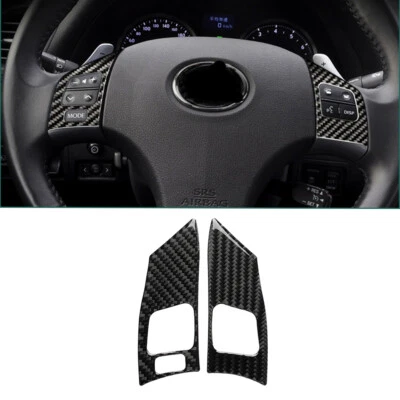 Carbon Fiber Steering Wheel Button Cover Trim For LEXUS