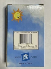X10 RW694 4 CH.  RF Wall Switch New In Box