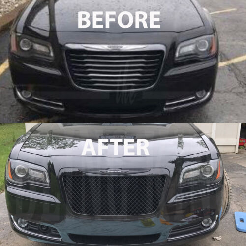 Fits 2011-2014 Chrysler 300 Black Mesh Bentley Grille Bently Grill - Picture 3 of 7