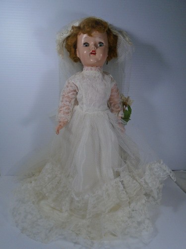 Vintage Hard Plastic Walking Bride Doll 