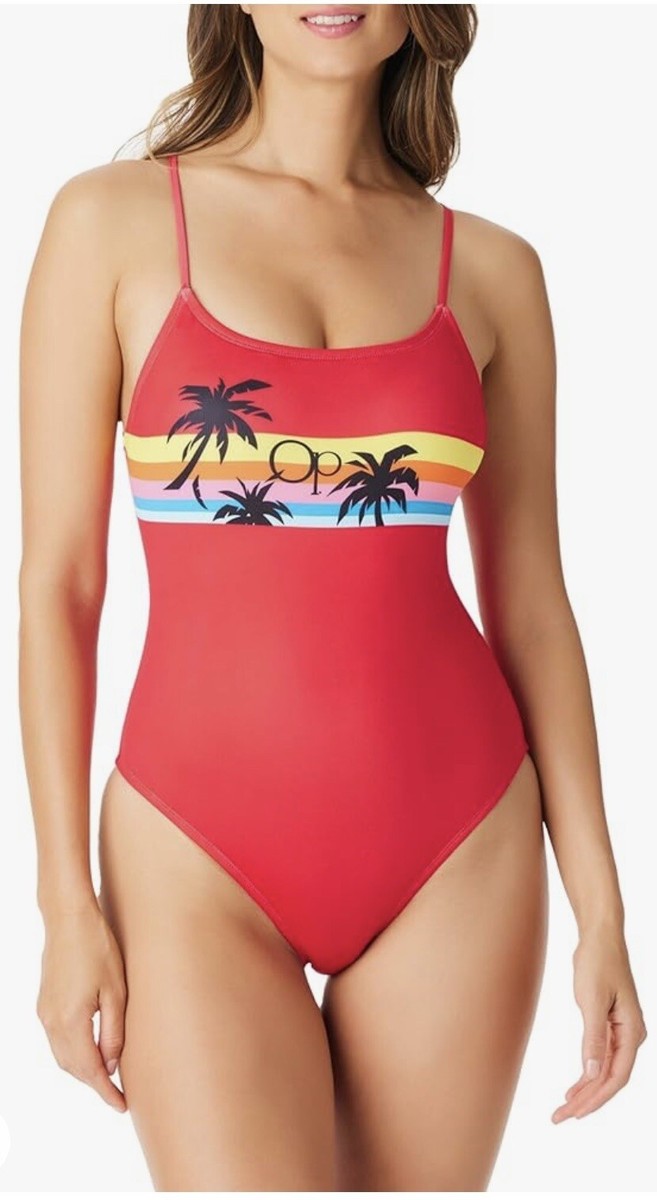 OP Ocean pacific women swimsuit Sz#Small 1 piece cherry red New | eBay