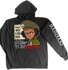 HUEY ON POLITICS Hooded Sweat Shirt . HUEY FREEMAN T-SHIRT. BOONDOCKS HOODIE