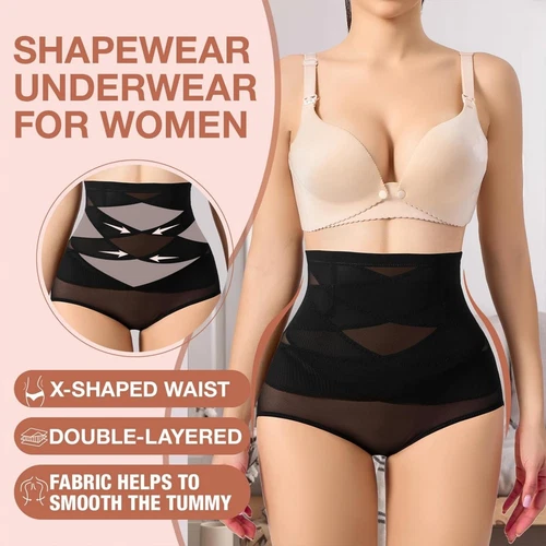 Frauen Bauch Kontrolle Hohe Taille Höschen Mesh Body Shaper Atmungsaktiv Unterwäsche - Bild 3 von 19