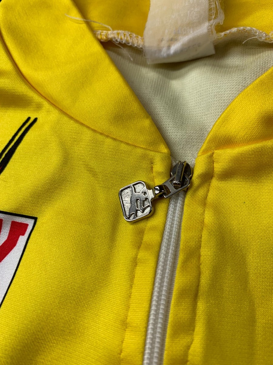 Maillot Cycliste Vintage Giordana Années 90 - Team Pedro's, Jaune Et Rouge, Taille XXL (54)