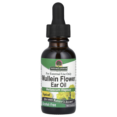 Nature s Answer Mullein Flower Ear Oil Alcohol Free 1 fl oz 30 ml Alcohol-Free,