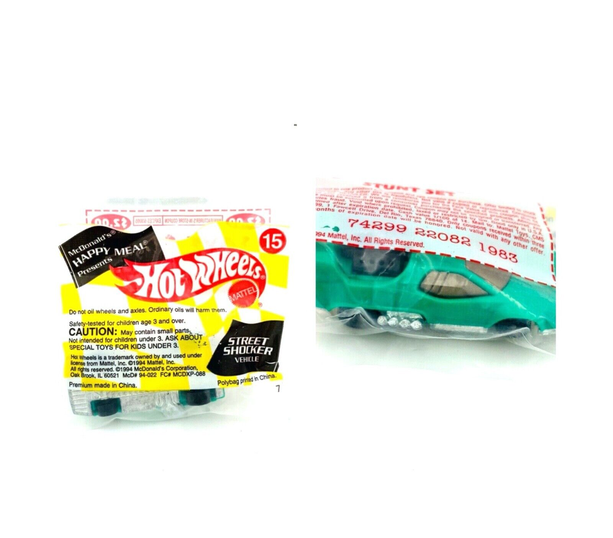 1994 McDonalds Hot Wheels Green Street Shocker Toy Vehicle! Sealed