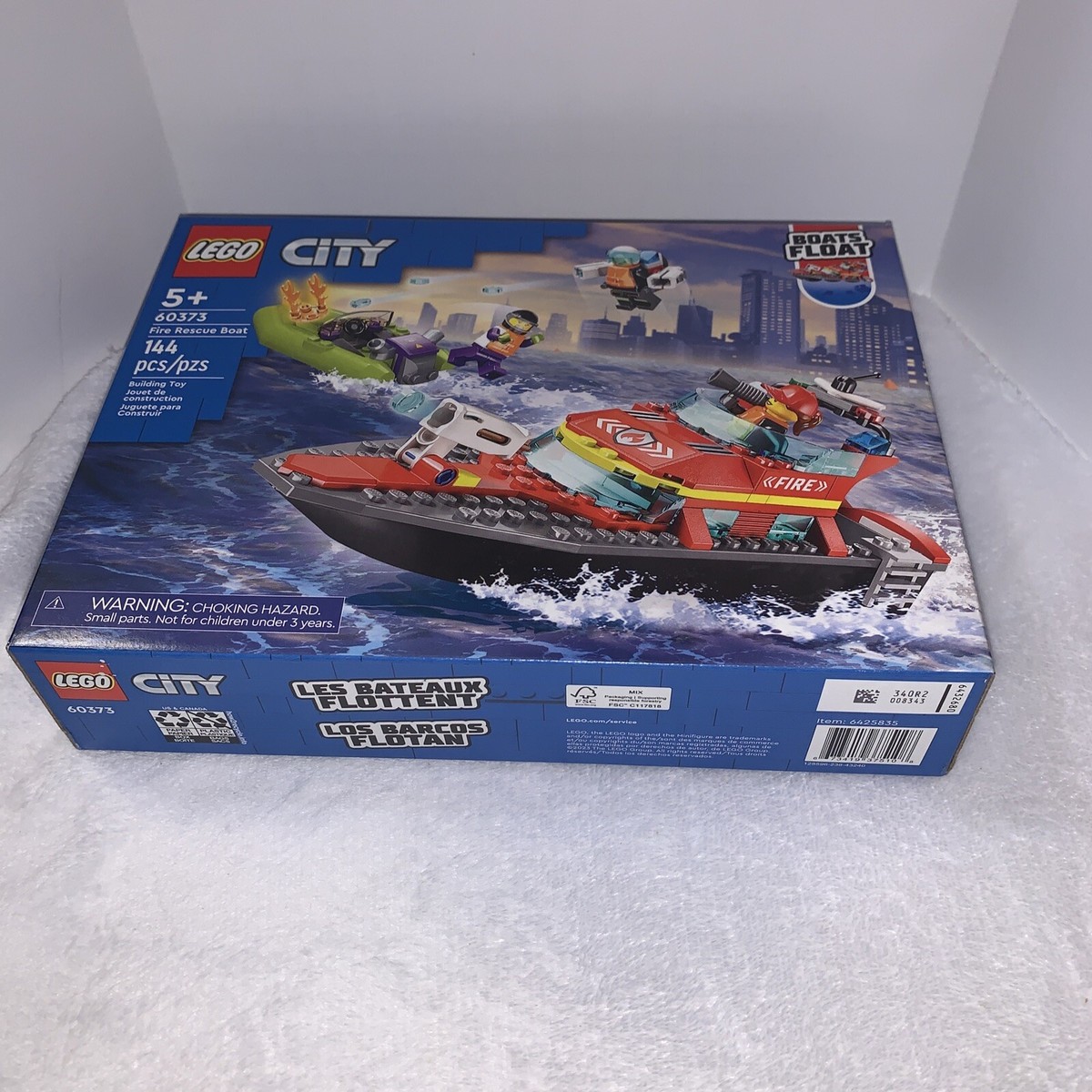 LEGO CITY: Fire Rescue Boat (60373) BOATS FLOAT - 144 PCS