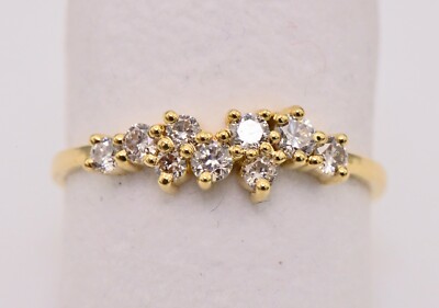 Moderner Brillant Ring 14 Karat Gelbgold zus. ca.0,43 ct. Diamanten Nr.1681 