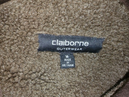 Claiborne Outerwear Men`s Brown Faux Shearling Classic Zip Jacket Coat Sz. M - Picture 8 of 17