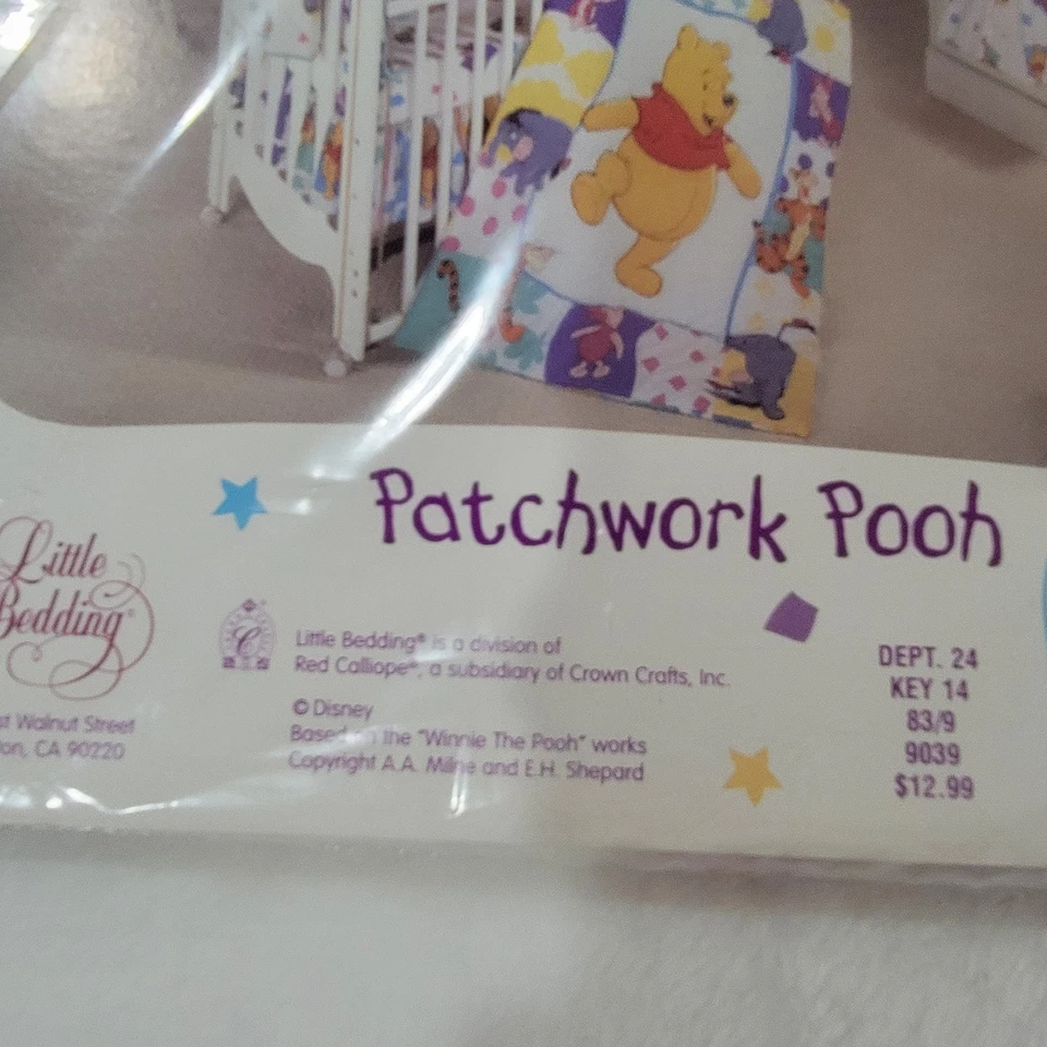 Antigo Winnie the Pooh Empilhador de Fraldas Patchwork Organizador de Berçário Novo Selado Bebê - Imagem 2 de 4