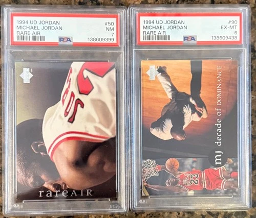 1990’s Michael Jordan Rare Air 🐐🔥HOF Lot of 2 Cards #50 (PSA 7) #90 (PSA 6)