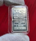 Vintage Johnson Matthey - 5 Gram .999 Fine Silver Fractional Bullion Bar Sealed