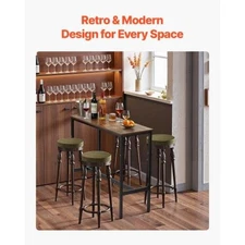 Bar Table Sturdy Metal Frame High Top Pub Table Narrow Long Kitchen
