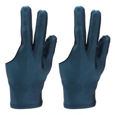 2 Pcs Three Fingers Pool Gloves, Left Hand Cue Sport Gloves, Dark Green