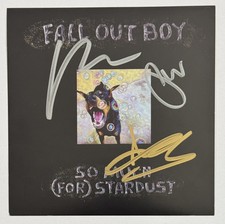 SIGNED FALL OUT BOY SO MUCH FOR STARDUST PHOTO COVER CARD & CD BAS Beckett COA