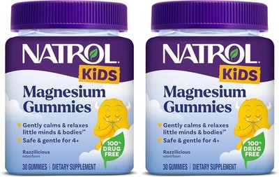 2 Pack- Natrol Kids Magnesium Citrate Gummies Sleep Support Raspberry 30 Count