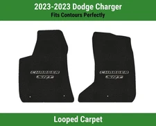 Lloyd Loop Front Mats for '23 Charger w/Black on Silver Charger SRT