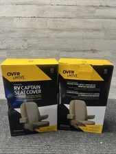Over Drive 2 Pack RV/Motorhome Seat Covers for Captain Style Chairs Quick Fit Nw