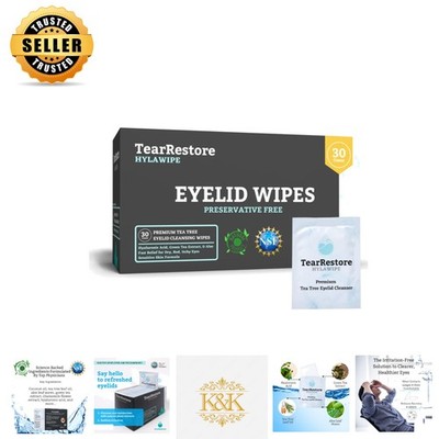 Soothing Eye Cleansing Wipes - 30 Count with Tea Tree & Hyaluronic Acid