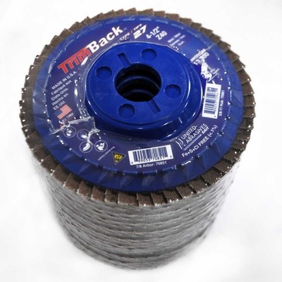 United Abrasives SAIT 70851 4-1/2x7/8 Trimback Type 27 Flap Disc 40 Grit 10 pack