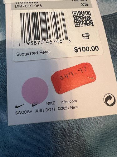 Collant allenamento Nike $75 donna Dri-Fit One Luxe Mid Rise stampato nuovo con etichette DM7619 XS - Foto 4 di 7