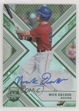 2018 Panini Elite Extra Edition Emerald Auto 18/25 Nick Decker #63 Auto hg6