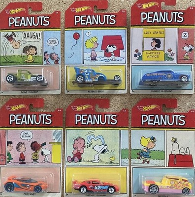 Hot Wheels Peanuts Complete Set of 6 * Snoopy Brand New