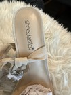 ShoeDazzle Women’s Beige Strappy Bow Rhinestone Open Toe Stiletto Heels 9 — photo 2