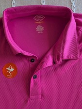 St Johns Bay Performance Polo Shirt Hot Pink Short Sleeve Men XXL Polyester