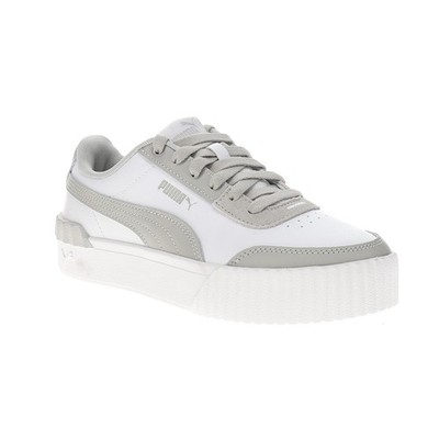 PUMA Carina Lift Lace Up Womens Grey, White Sneakers Casual Shoes