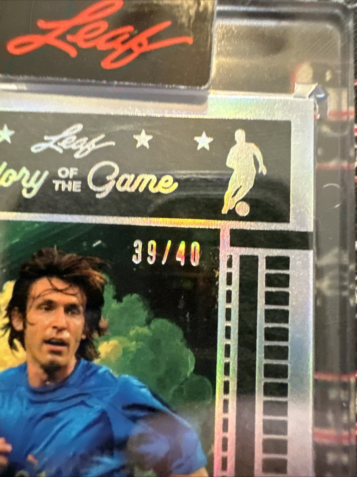 ANDREA PIRLO 2026 LEAF GLORY OF THE GAME SOCCER 39 /40 SILVER MATCH WORN view 3