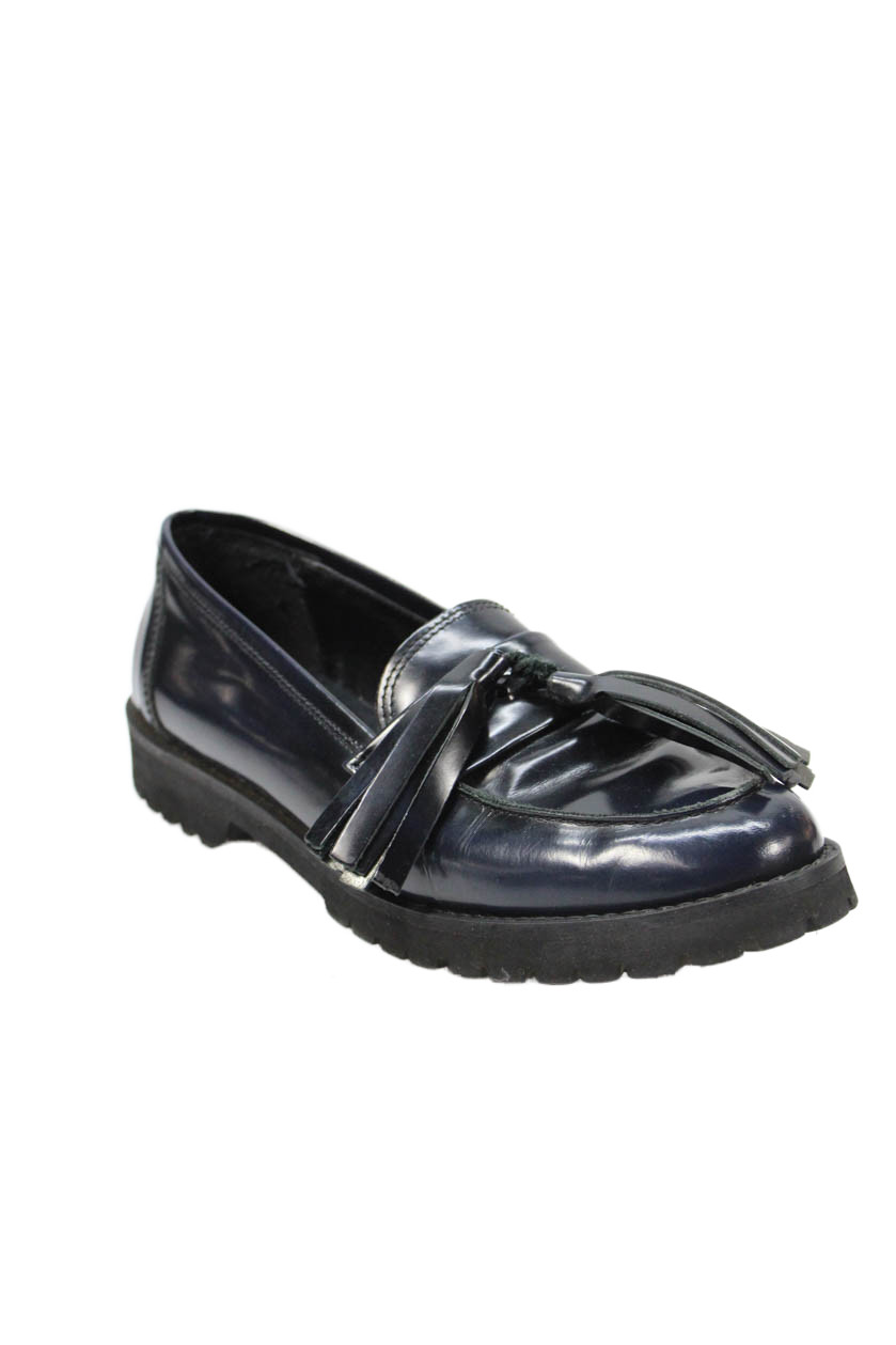 Scoop Women's Tassel Leather Slip-On Loafers Shoes Black Size 39Free Shipping in US $100+ Orders | $6.95 Orders Below