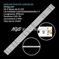 KIT 5 BARRE STRIP 9 LED TV PHILIPS LB-GM3030-GJ0D22505X9AMB2 50PUS7304