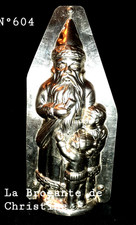 N°604- MOULE A CHOCOLAT ANCIEN -2 PARTIES-ST.NICOLAS -Métal   26 cm  RARE-MOLD
