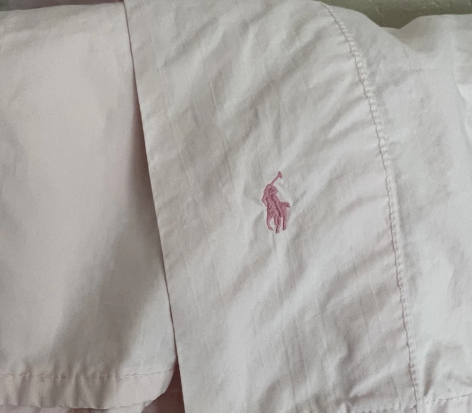 Винтажный Ralph Lauren дома поло простыня королевский размер плоский лист розовый румяна пони логотип - Изображение 2 из 4
