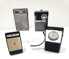 4 Vintage GE, AIWA and Channel Master Transistor radio lot for parts or repair