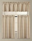 Fancy Collection 3 Piece Faux Silk Blackout Kitchen Curtain Set - Tier Taupe