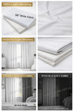 White Blackout Fabric 56  Wide Curtain Drapery Light Blocking By Yard