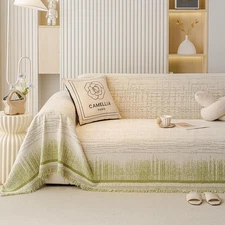 Chenille Boho Sofa Couch Cover Blanket for 2/3/4 Seater Couch Pet Protector 71"W