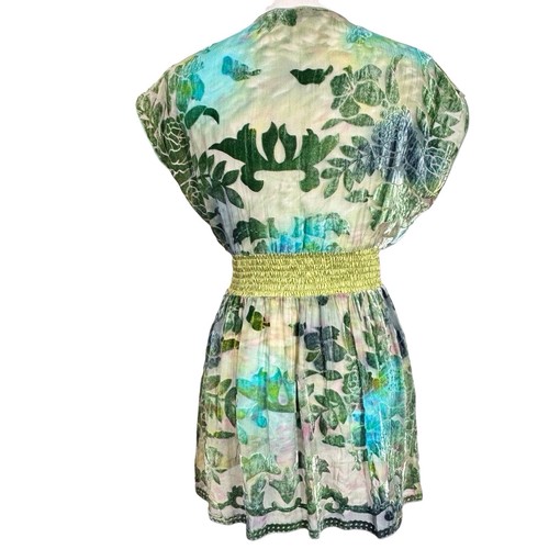 Top Hale Bob Babydoll Terciopelo Burnout Mujer Pequeño Verde Azul Floral Boho Fairy - Imagen 4 de 12